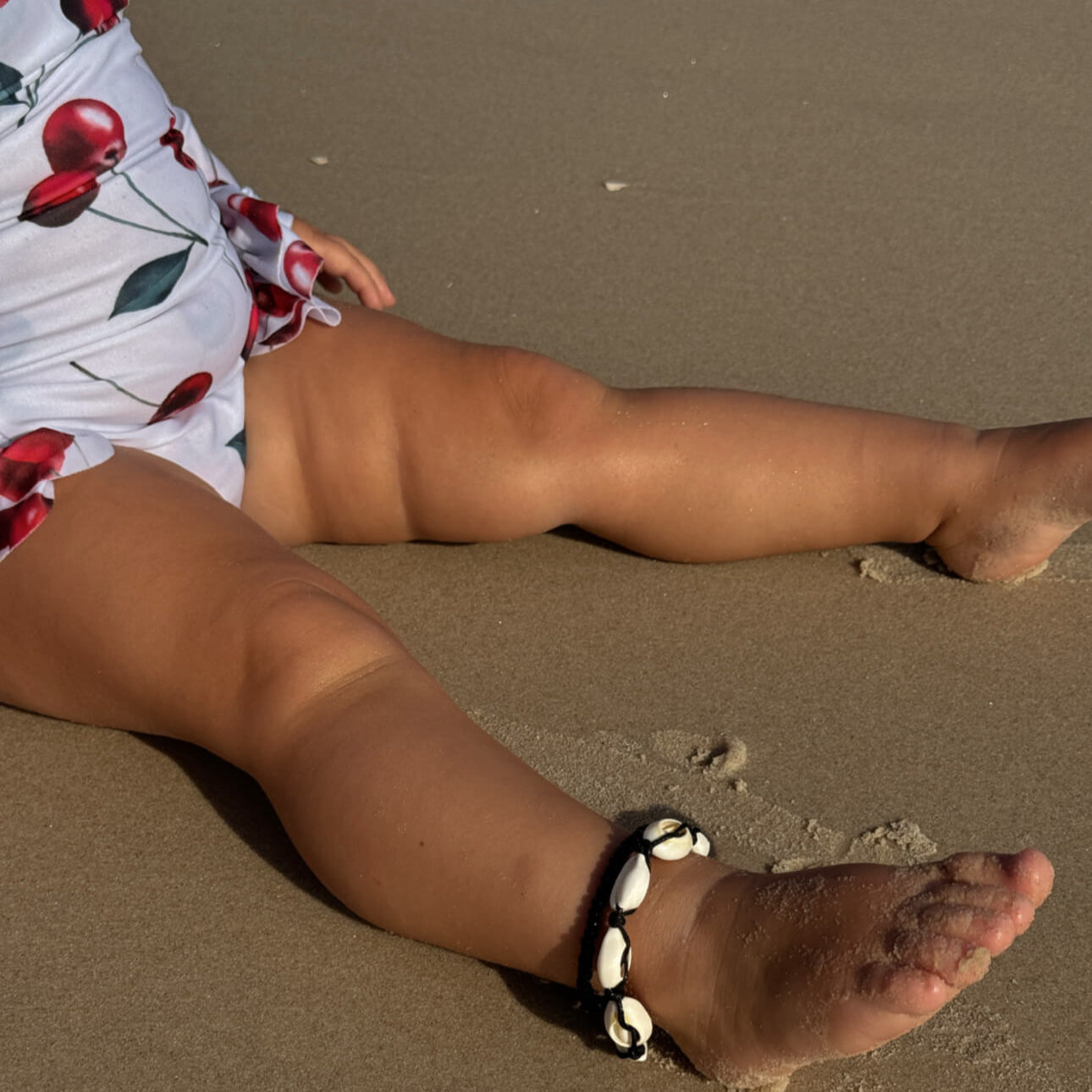cute baby girl swimsuit with an anklet