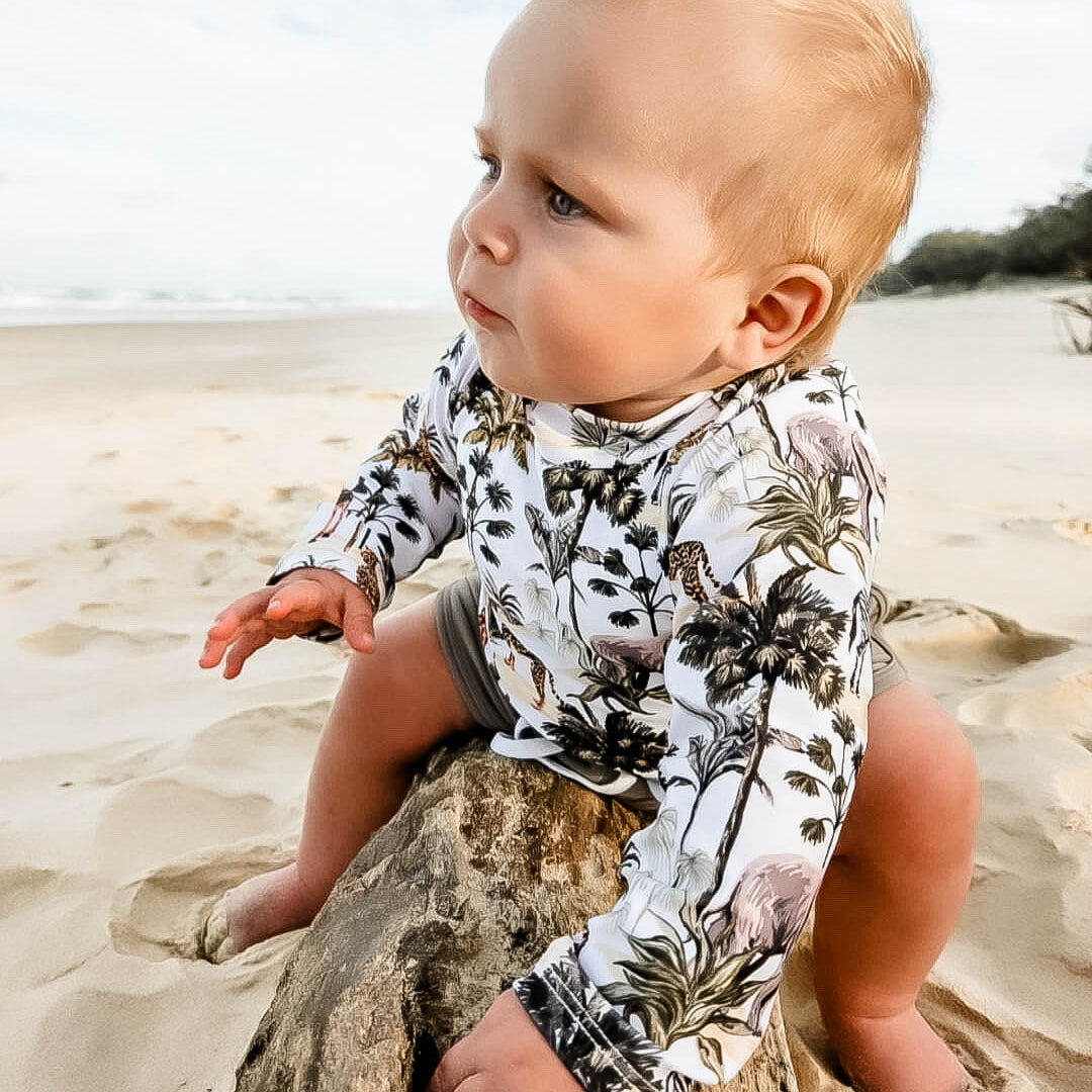 toddler and baby boys rash guard swim set top and short