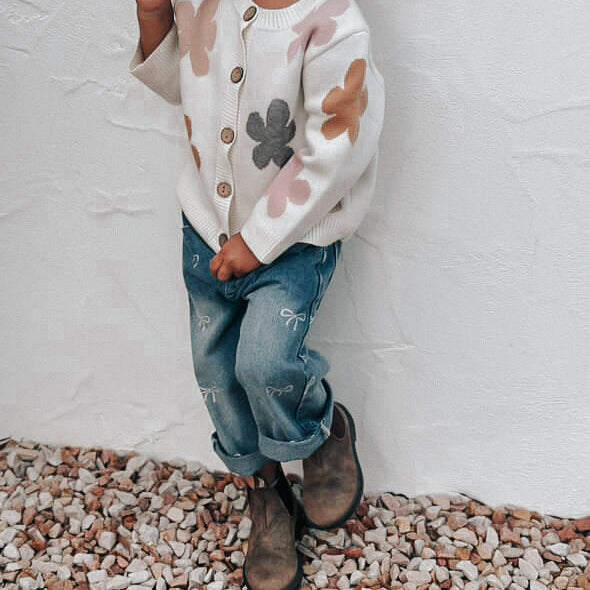 baby and toddler girls jeans surf style wide leg