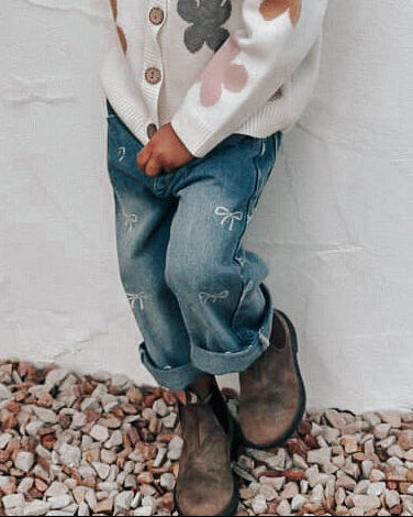 baby and toddler girls jeans surf style wide leg
