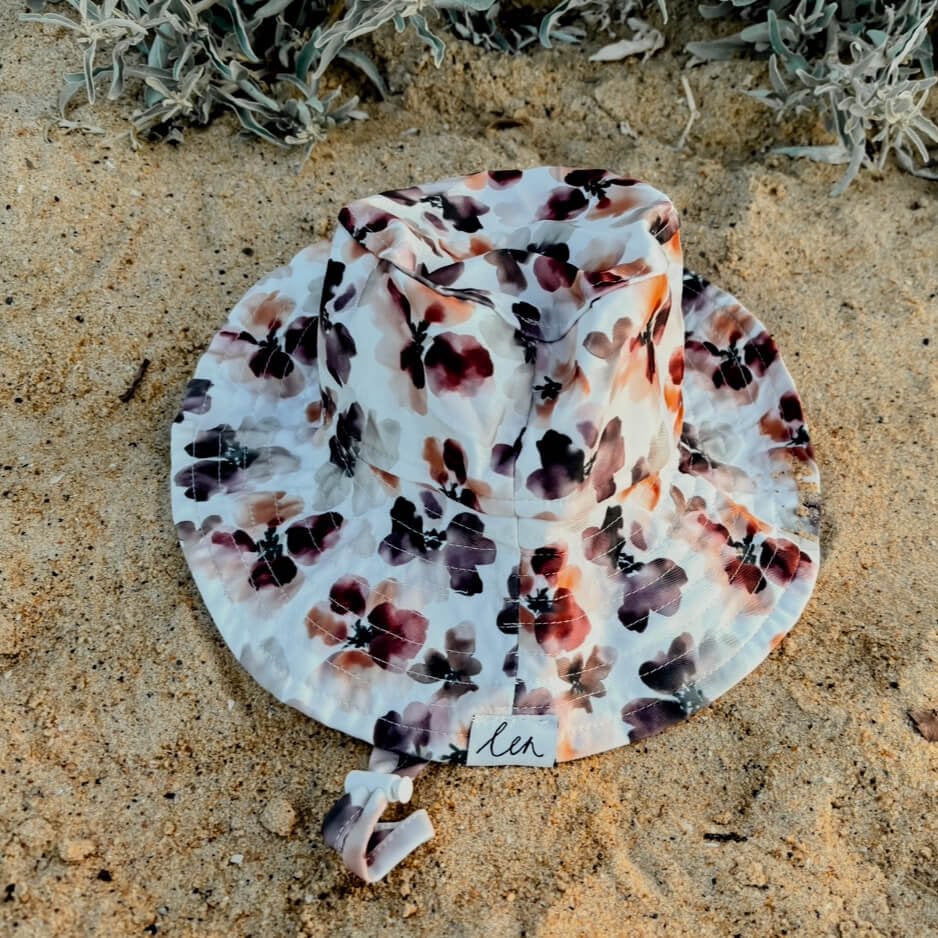 scrunch and go swim hat in austumn colors for toddler girl