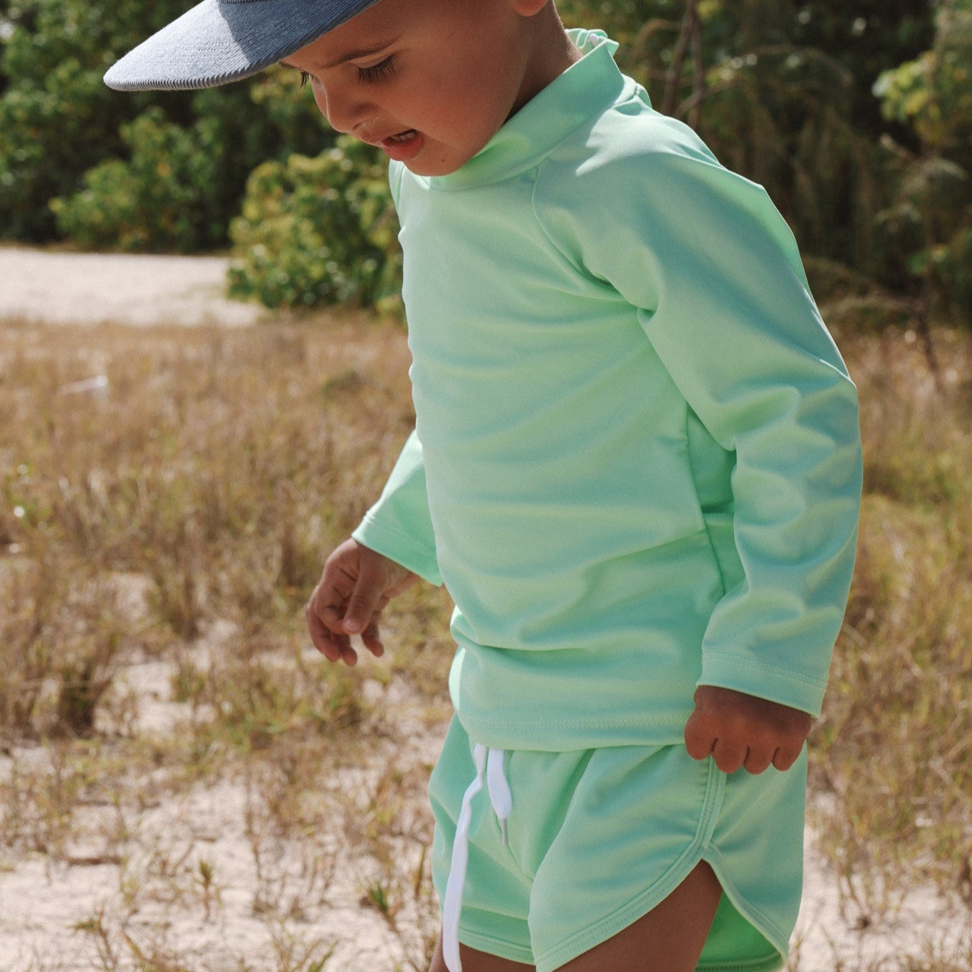 bright mint green rash set toddler boys