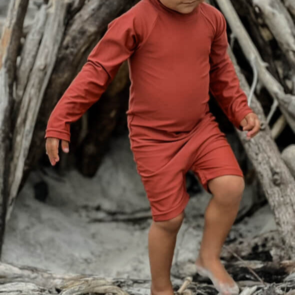 boys one piece rash suit with change snaps