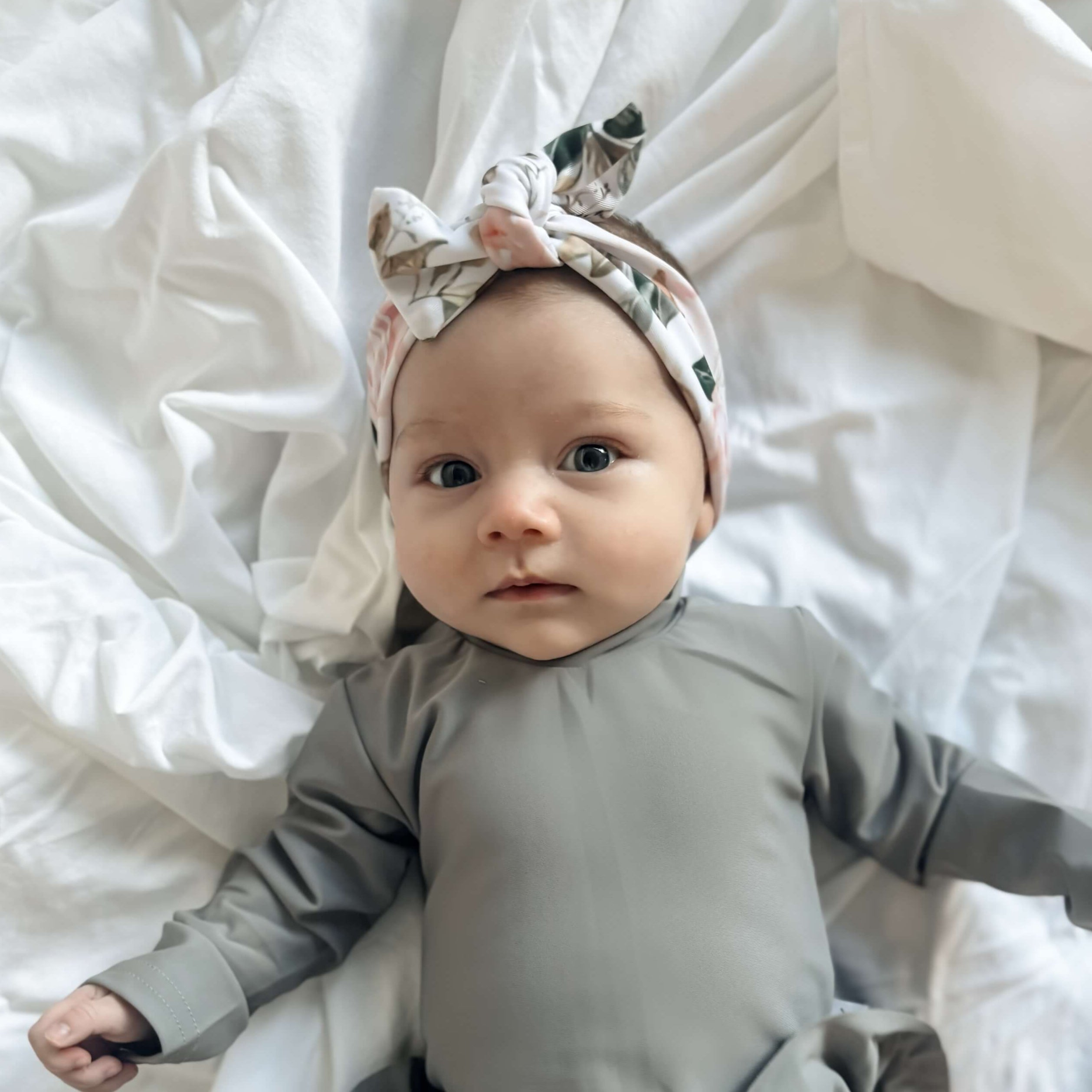 newborn swimwear with rosa headband