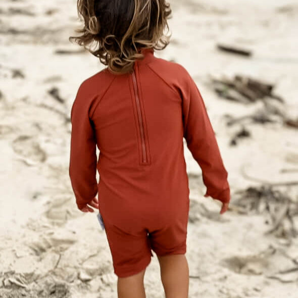 child okeo tex swimsuit with large rear zip