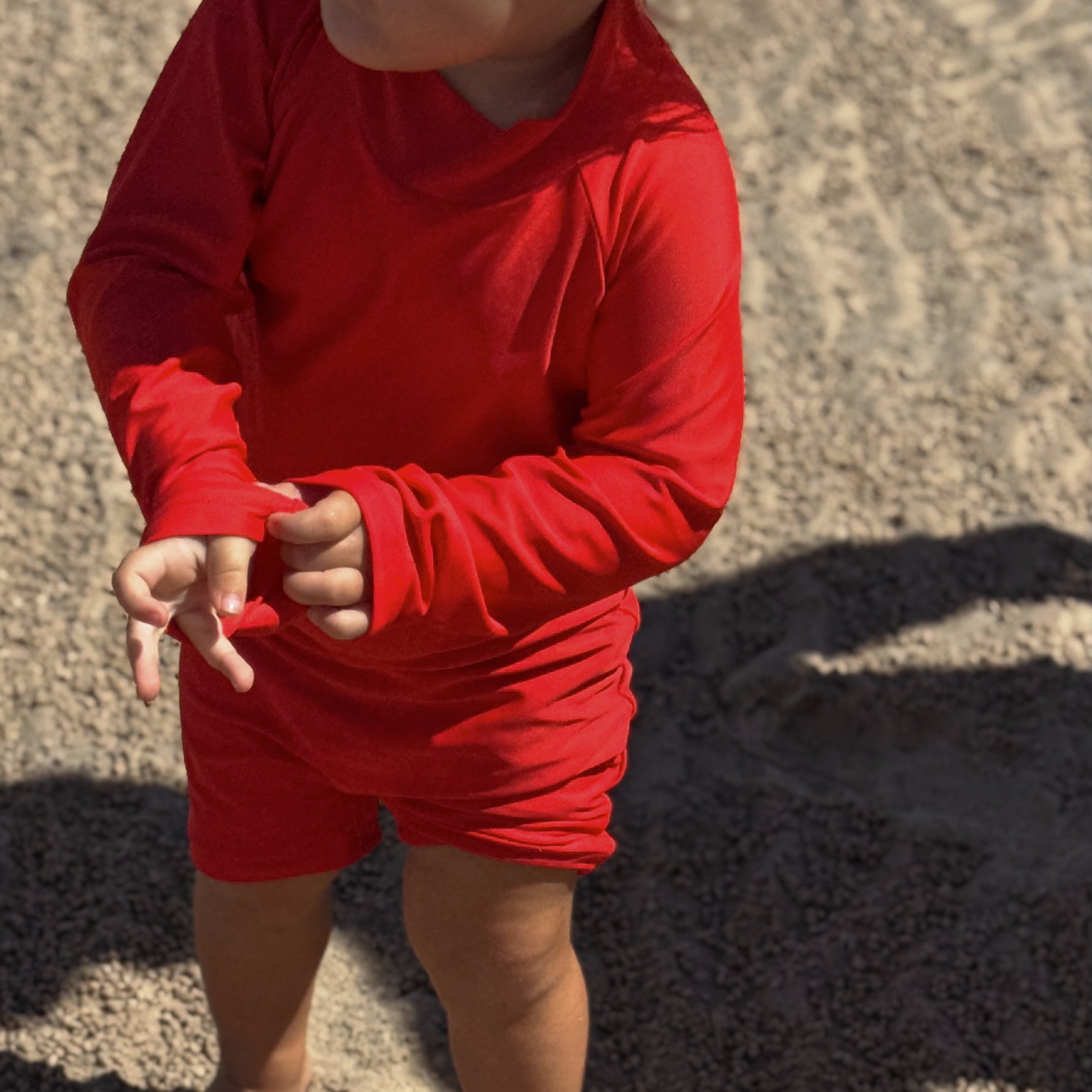 All in One Rashie Swimsuit - Bright Red