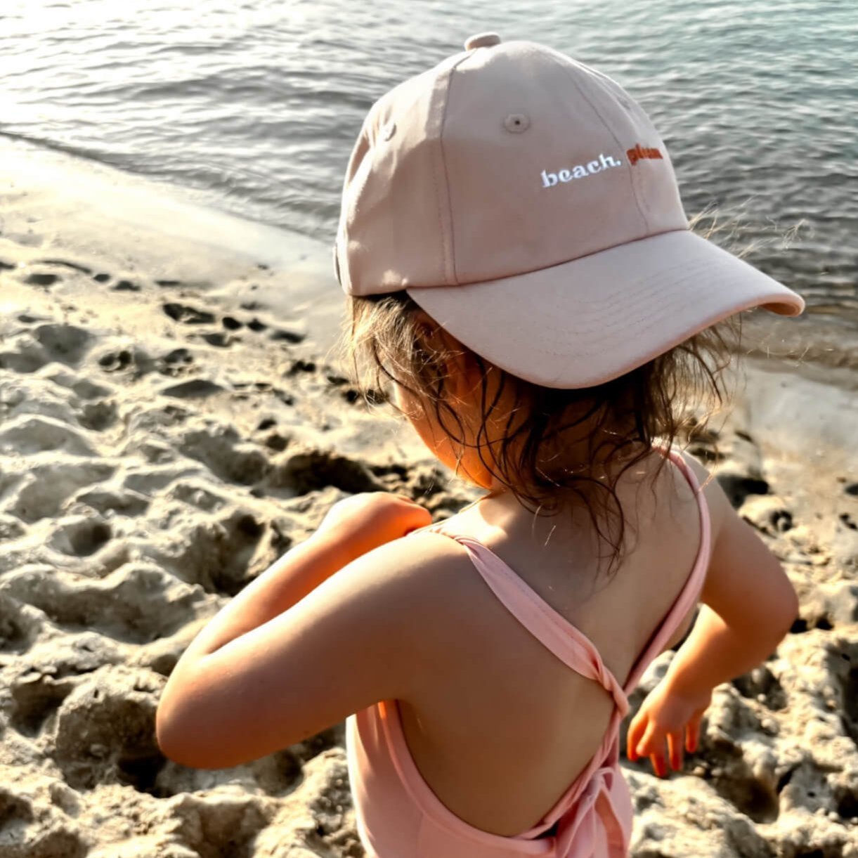 toddler and girls beach baseball cap in pink