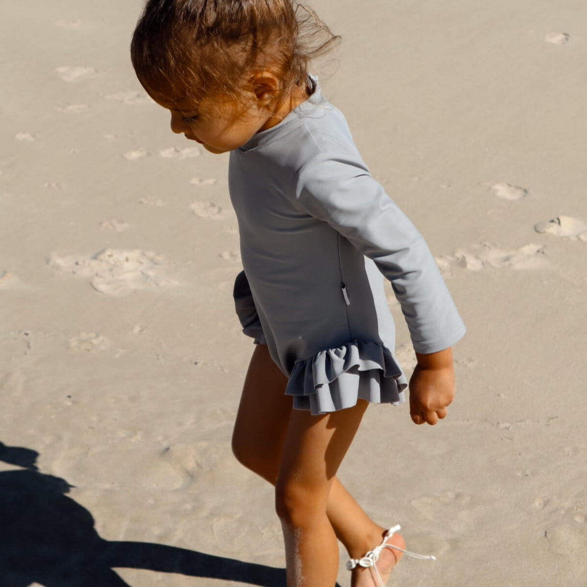 girls gender neutral swimsuit with change snaps