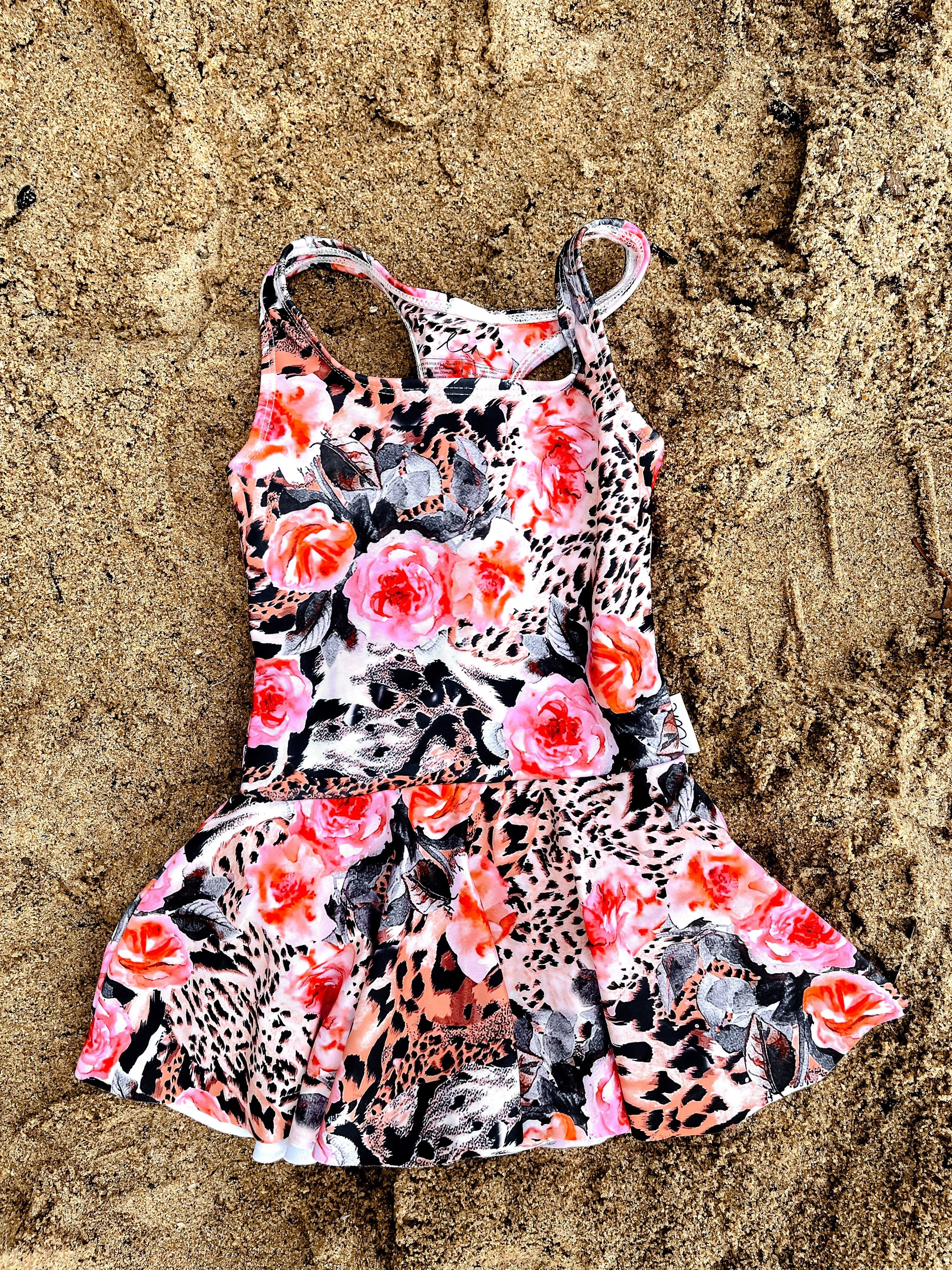 leopard print swim dress