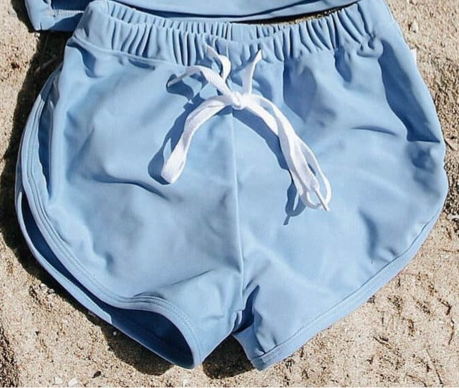 Baby/Boy 70's Style Swim Shorts Blue